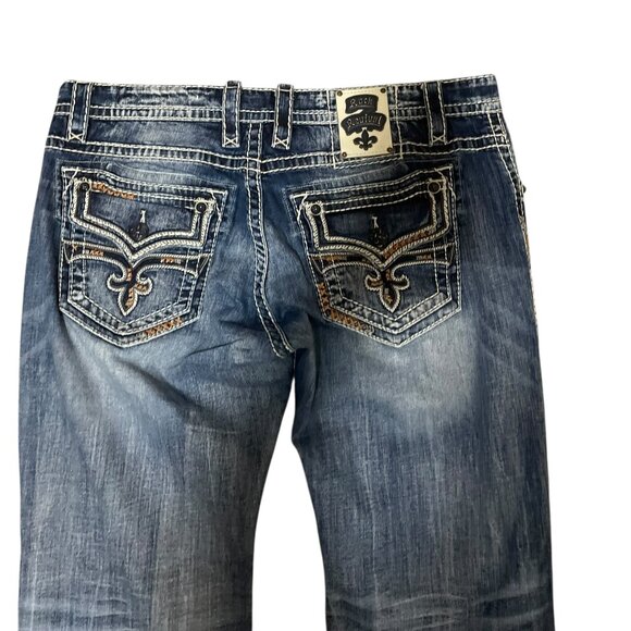 Rock Revival Cepheus Relaxed Straight Jeans  Thick Stitch Embroidered Men’s 40 - Picture 8 of 9